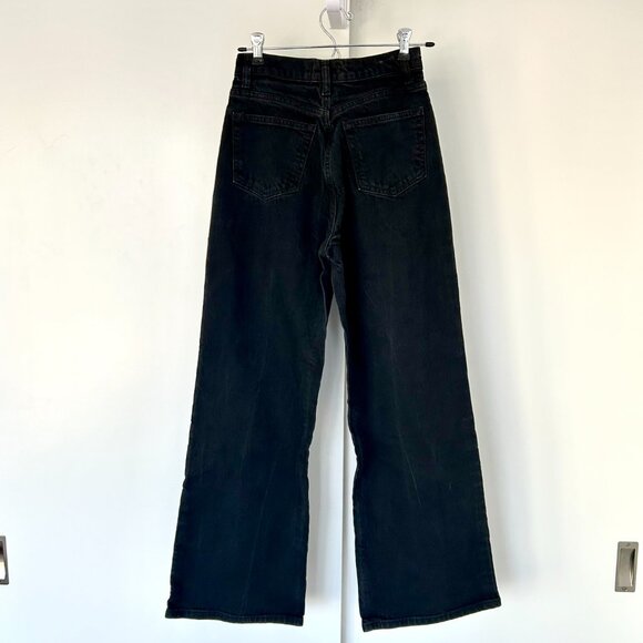 Cary Stretch High Rise Slouchy Wide Leg Jeans in Black - Picture 9 of 10